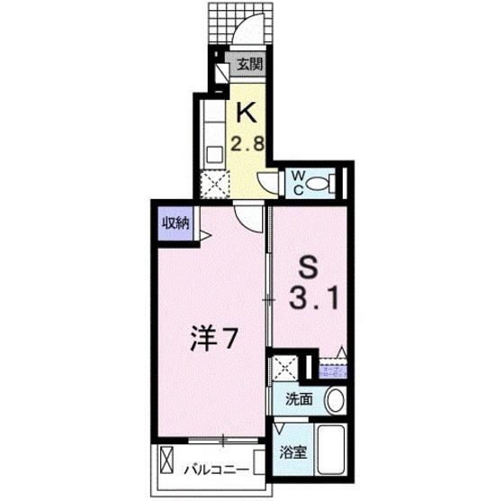 多逢館5(1SK/1階)の間取り写真
