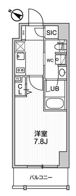 ステージグランデ日本橋人形町(1K/8階)の間取り写真