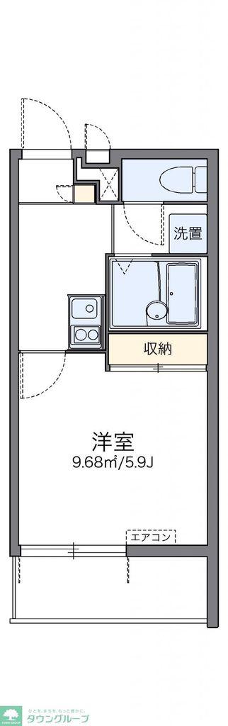 レオパレス悠和(1K/1階)の間取り写真