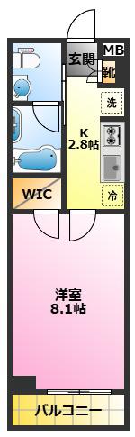 エステムコート元住吉(1K/5階)の間取り写真