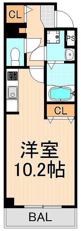 アールレジデンス東駒形(ワンルーム/3階)の間取り写真