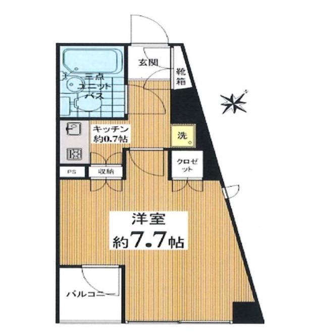 コムロンド四谷三丁目(1K/3階)の間取り写真