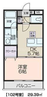 コンソラトゥール(1DK/1階)の間取り写真