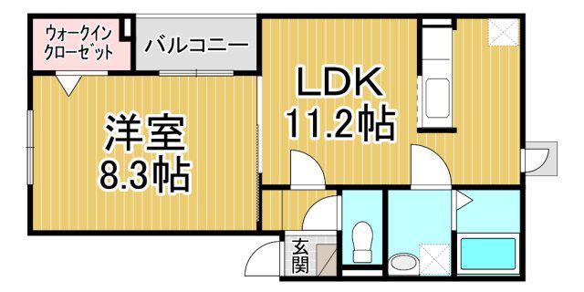 ヒカルサ尼崎栗山町(1LDK/3階)の間取り写真