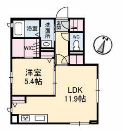 LAUBE(1LDK/1階)の間取り写真