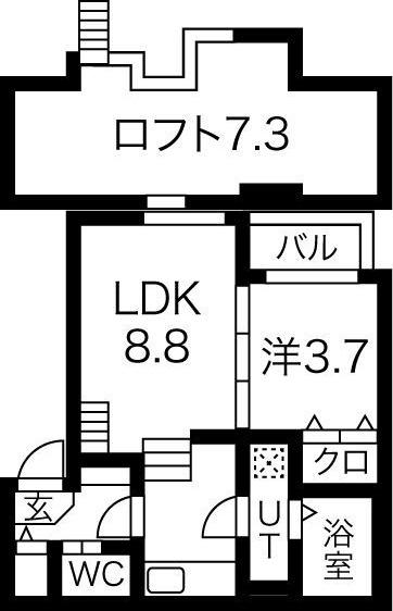ディアマンテ(1LDK/2階)の間取り写真