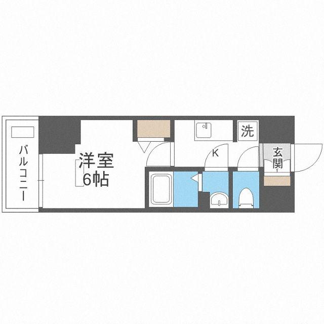 プレサンス福島吉野ミナージ(1K/6階)の間取り写真