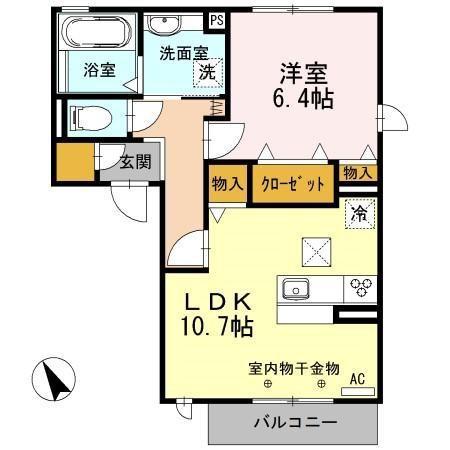 セブン フローラ(1LDK/1階)の間取り写真