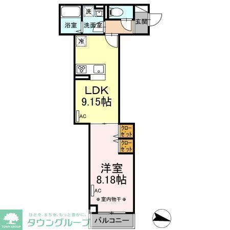 アヴァンス東大泉A(1LDK/3階)の間取り写真