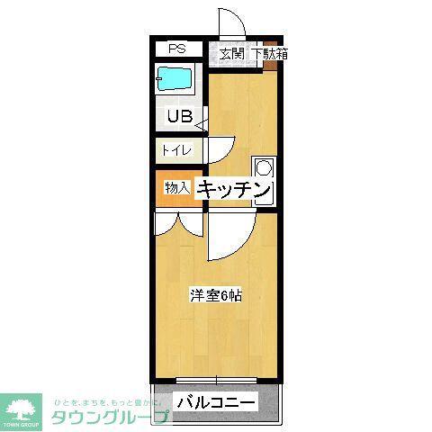 エクセリア宮町(1K/2階)の間取り写真
