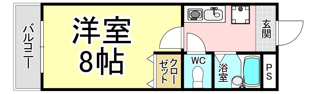 メゾンドプラトーII(1K/2階)の間取り写真