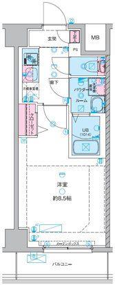 GENOVIA青砥II 0107(1K/1階)の間取り写真