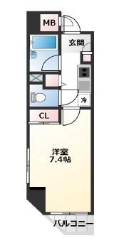 NSコート139REX新橋 旧パレホームズ新橋2(1K/9階)の間取り写真