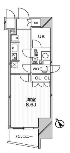 デュオステージ後楽園(1K/2階)の間取り写真