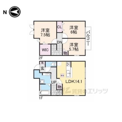 グランシャリオ(3LDK/1階)の間取り写真