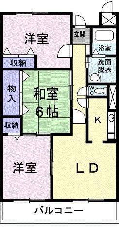 キャッスルタルイ弐番館(3LDK/5階)の間取り写真
