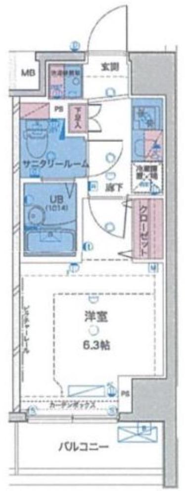 GENOVIA京成立石IIISKYGARDEN(1K/6階)の間取り写真