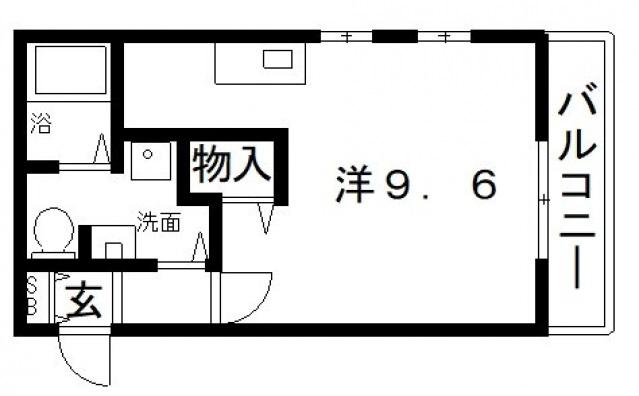 エスカレード(1K/2階)の間取り写真