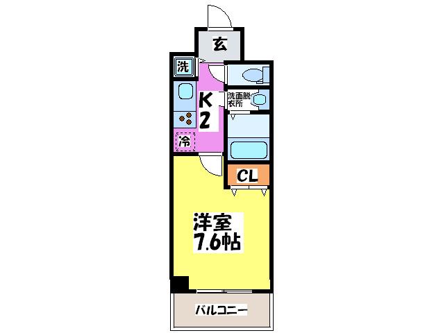 シャルマンフジ阿波座イースト(1K/9階)の間取り写真