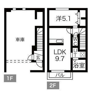 GARACE TUKASA(1LDK/1階)の間取り写真