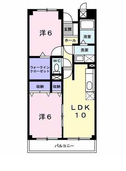 パルテール(2LDK/2階)の間取り写真