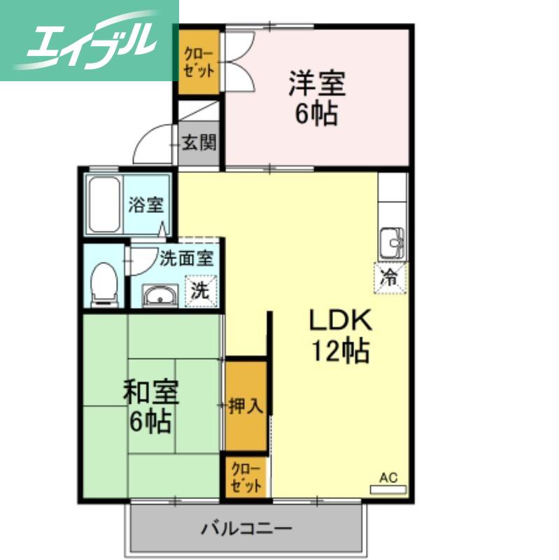 あかり E(2LDK/2階)の間取り写真