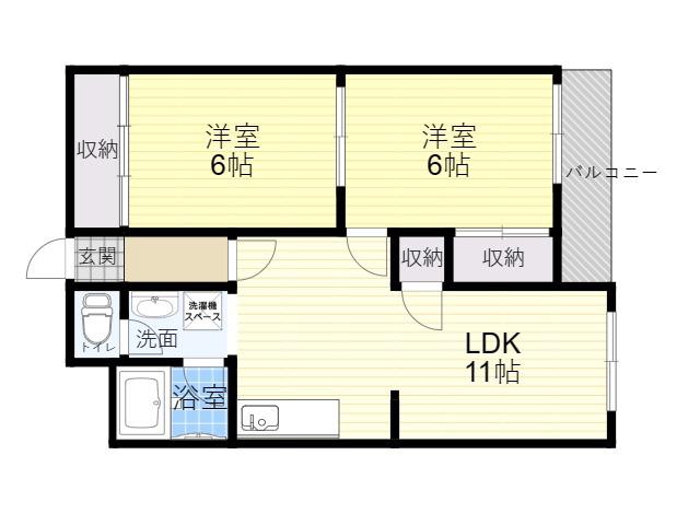 マンションエンゼル(3DK/5階)の間取り写真