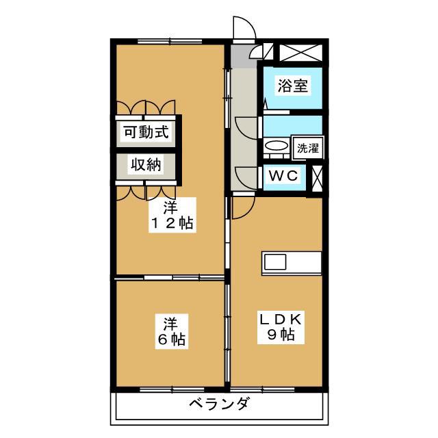 ア・ドリーム白金(2LDK/2階)の間取り写真