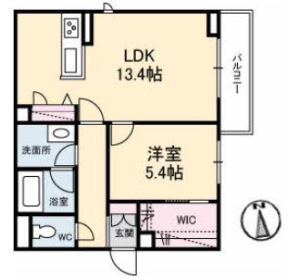 シャーメゾンプレシャス(1LDK/2階)の間取り写真