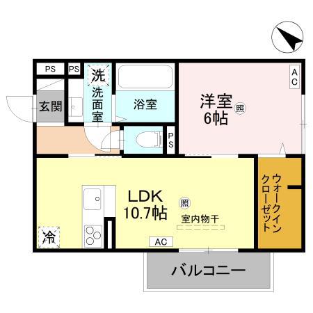 D-REGALO下馬N(1LDK/2階)の間取り写真