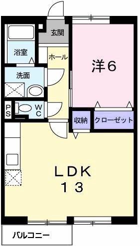 サンモール長嶺(1LDK/1階)の間取り写真