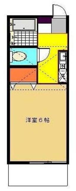 ドエルハネギ(ワンルーム/2階)の間取り写真