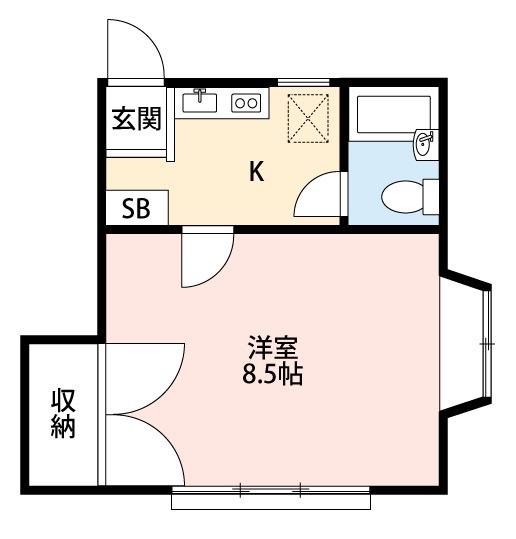 青空ハイツ(1K/2階)の間取り写真
