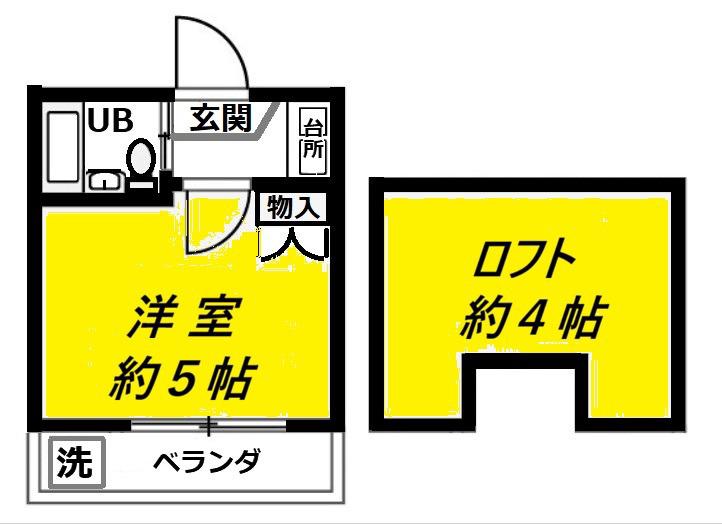 スウィートホーム前野町(1K/2階)の間取り写真