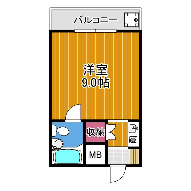 ヴィクトリアコート野々上(ワンルーム/2階)の間取り写真