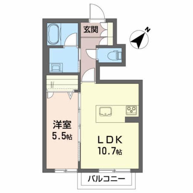 シャーメゾン梨木町(1LDK/1階)の間取り写真