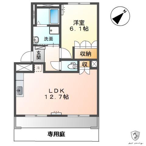 ひらその(1LDK/1階)の間取り写真