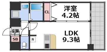アドバンス大阪ベクエム(1LDK/10階)の間取り写真