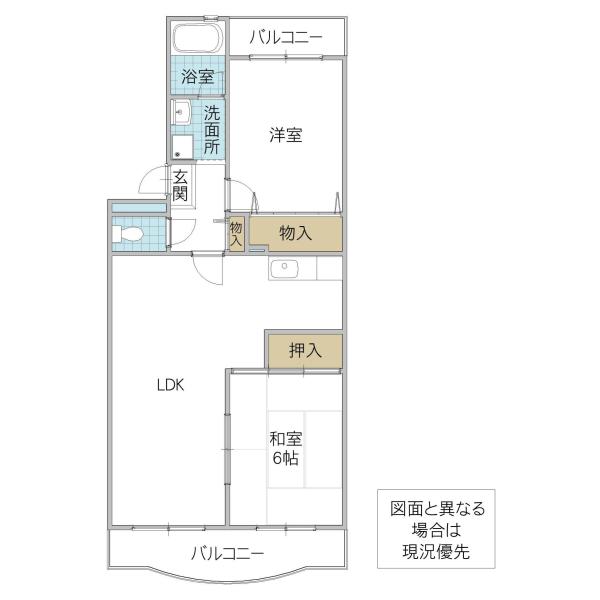 グレースヴィラ(2LDK/3階)の間取り写真