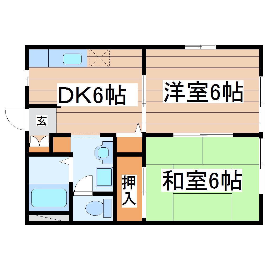 メゾンドエイキ(2DK/2階)の間取り写真