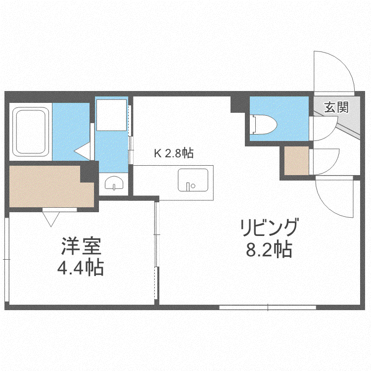MONOZ(1LDK/1階)の間取り写真
