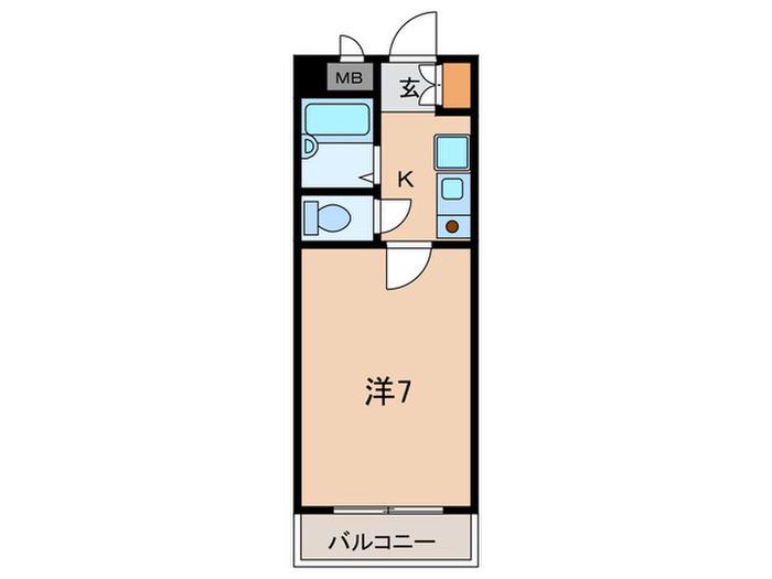 たけさだハイツ(1K/5階)の間取り写真
