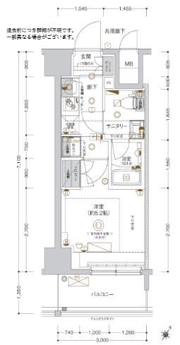 CREST TAPP 川崎II(1K/9階)の間取り写真