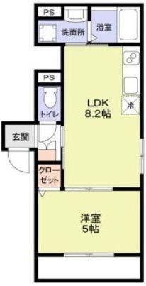 CERASUS(1LDK/1階)の間取り写真