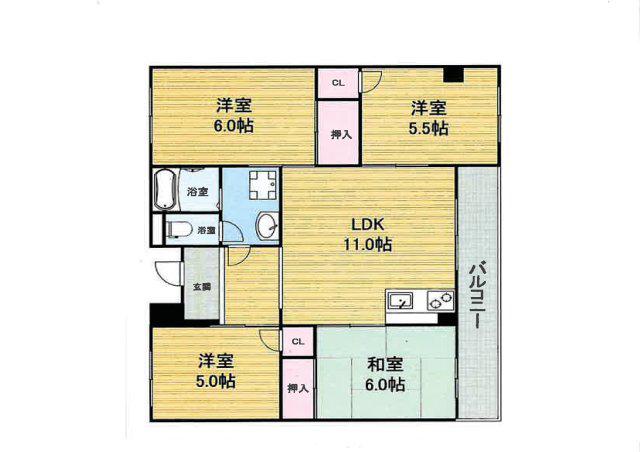 メゾン垂水(4LDK/3階)の間取り写真
