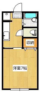 みちのくハイツ9(1K/1階)の間取り写真