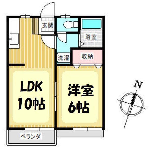 カチュールセゾン(1LDK/2階)の間取り写真