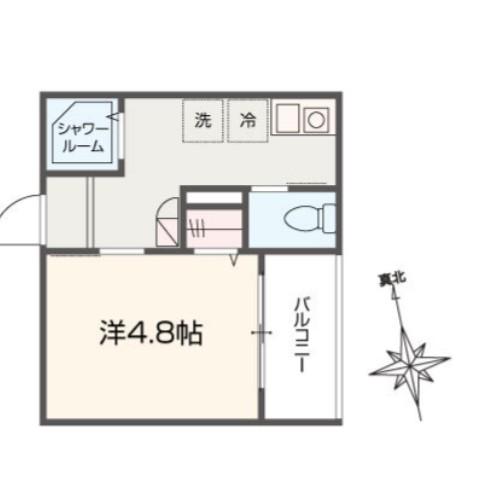 アイウシ梅島(1K/1階)の間取り写真