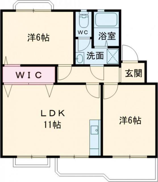 グリーンガーデン稲場A棟(2LDK/3階)の間取り写真