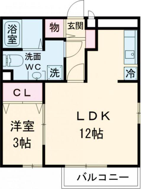 S・モナリエ(1LDK/2階)の間取り写真